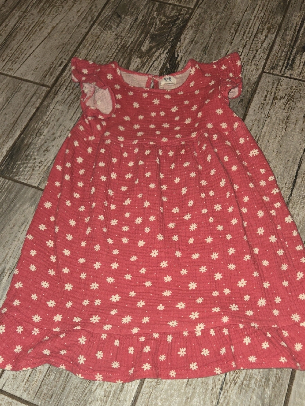 Red Floral Girls' Casual Dress